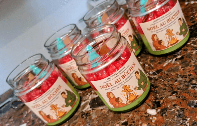 Bougie Noël au bûcher 